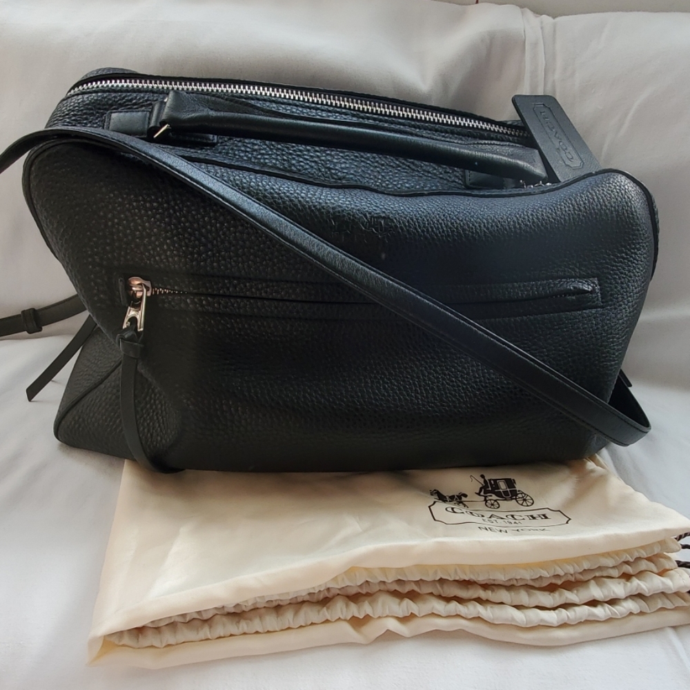 Coach pebbled leather overnight tote